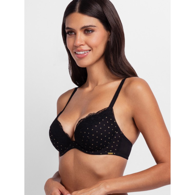 Dorina - Γυναικείο Σουτιέν Origins Shimmer Dot Mesh Push Up Plunge