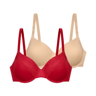 Dorina - Γυναικείο Σουτιέν Florie Demi Light Padded 2pcs PACK 1+1 Δώρο
