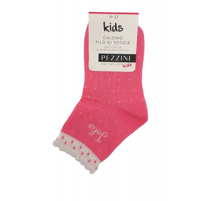 Pezzini - Βαμβακερή Ημίκοντη Κάλτσα για Κορίτσι με Σχέδιο