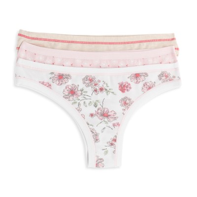 Cotonella - Γυναικεία Βαμβακερά Σλιπ Braziliano Σετ 3 Τεμαχίων