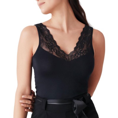 Cotonella - Γυναικεία Αμάνικη Φανέλα με Δαντέλα - Top In and Out Viscose