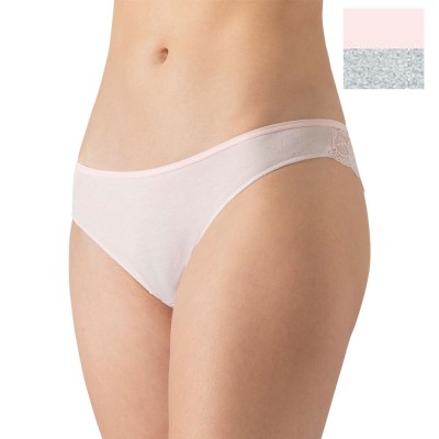 Cotonella - Γυναικεία Βαμβακερά Braziliano Σλιπ με Δαντέλα Σετ 2 Τεμαχίων