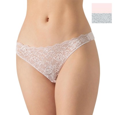 Cotonella - Γυναικεία Βαμβακερά Σλιπ String με Δαντέλα Σετ 2 Τεμαχίων