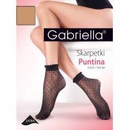 Gabriella Puntina 20 Den Beige - Σοσόνι με Δαντέλα και Πουά Μοτίβο