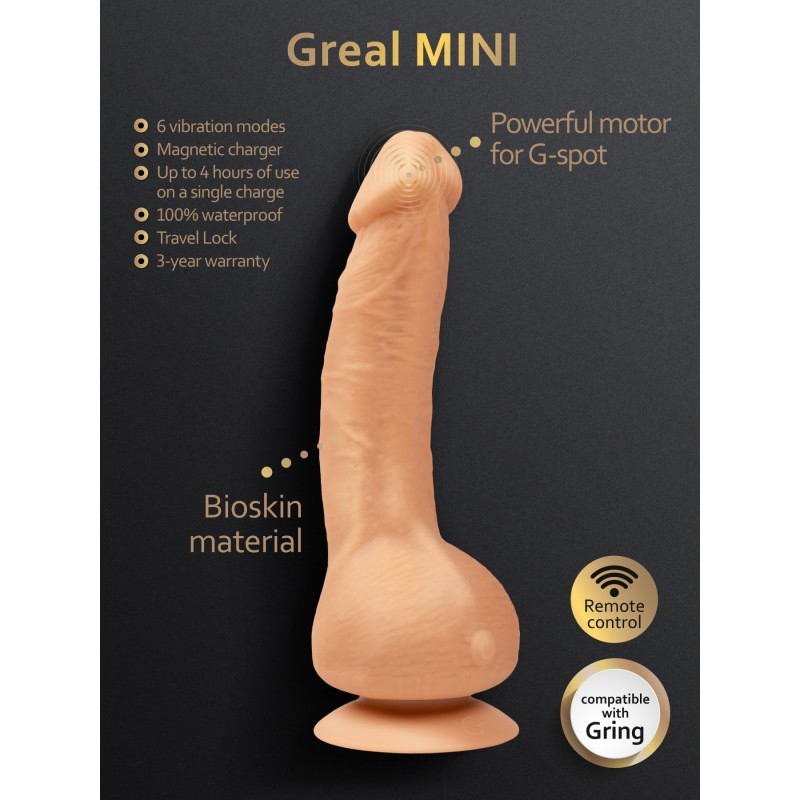 Gvibe - Greal Mini Realistic Vibrating Flesh Dildo Small Size