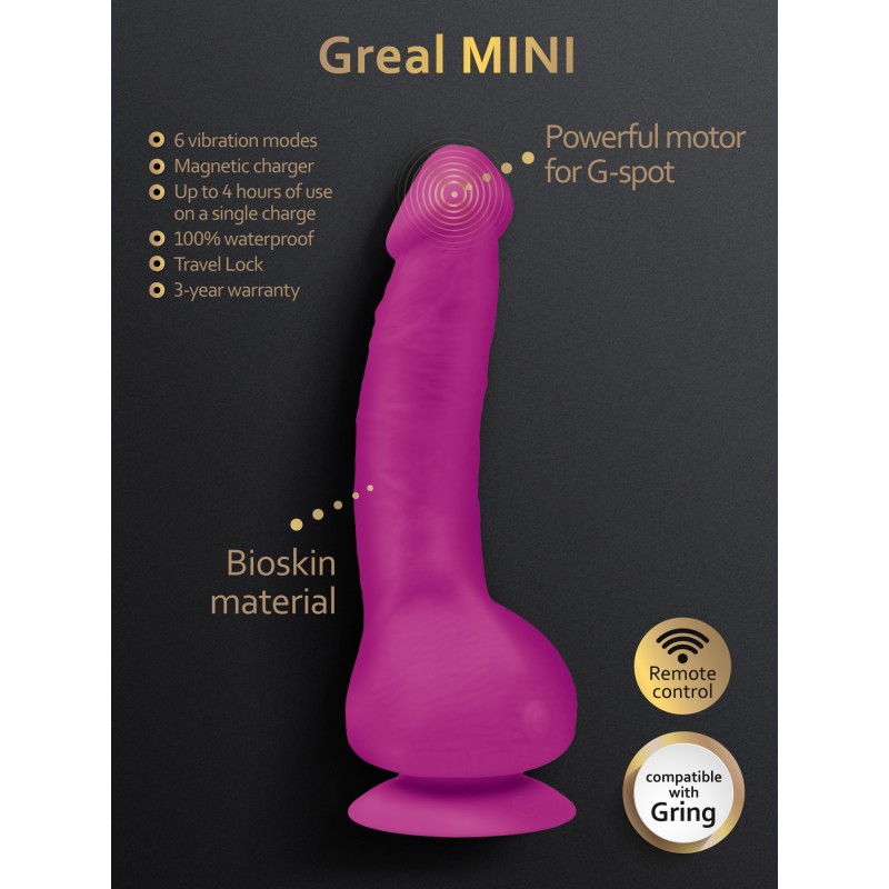 Gvibe - Greal Mini Best Realistic Vibrator Small Vibrating Fuchsia Dildo
