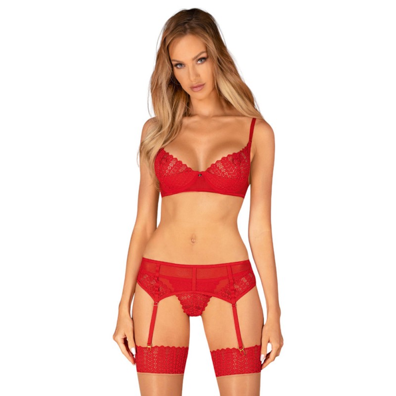 Obsessive - Ingridia Set Bra, Garter Belt and Thong