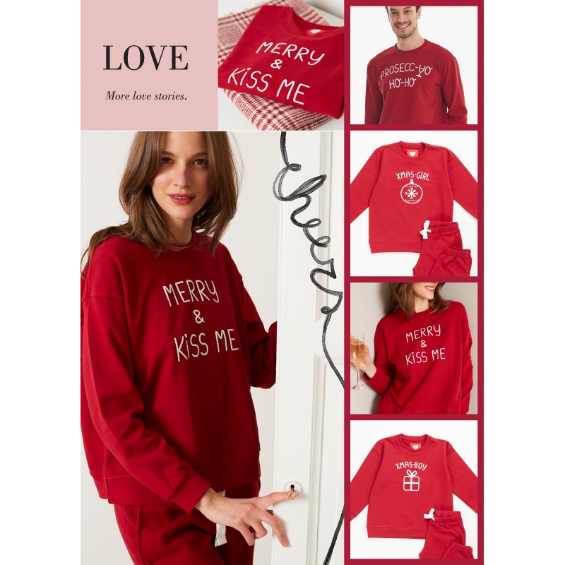 Love Πυζάμα Γυναικεία ΜΜ-ΜΠ ΣΦΙΚΤ. XMAS