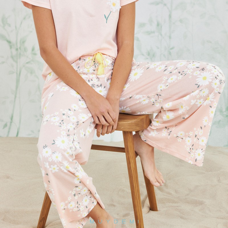 MUYDEMI - Γυναικεία Πυτζάμα Σετ Μακρύ Παντελόνι και T-shirt