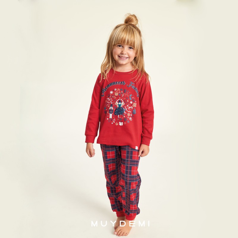 MUYDEMI - Παιδική-Εφηβική Πυτζάμα για Κορίτσι (2 - 16) - Nutcracker XMAS Collection
