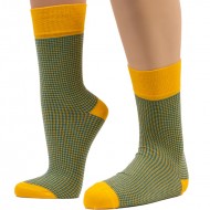 Banana Socks Fashion Pied De Poule - Κίτρινο