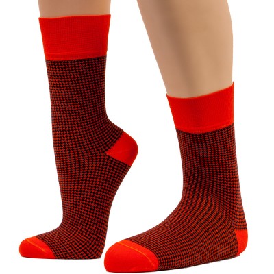 Banana Socks Fashion Pied De Poule - Πορτοκαλί