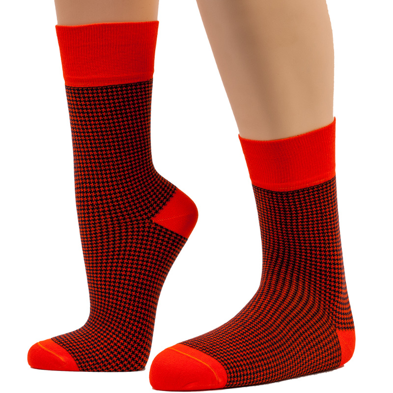 Banana Socks Fashion Pied De Poule - Πορτοκαλί