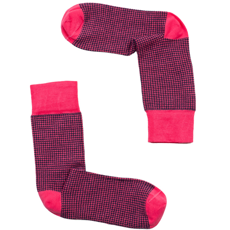 Banana Socks Fashion Pied De Poule - Ροζ