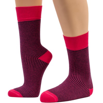 Banana Socks Fashion Pied De Poule - Ροζ