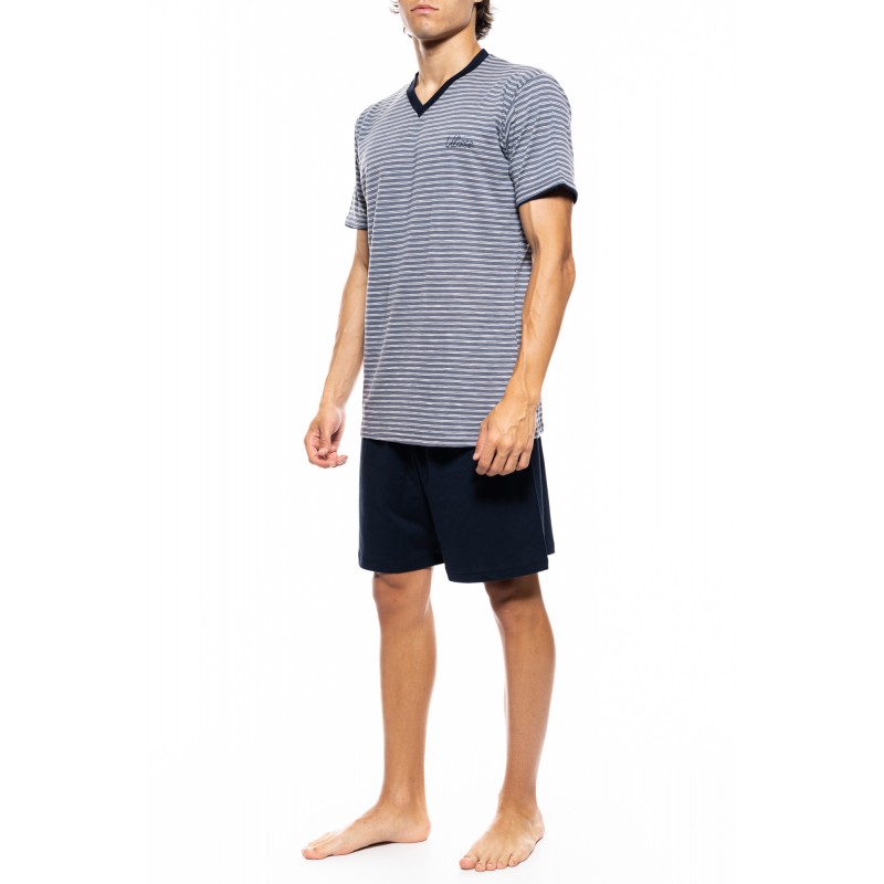 Ulisse Ανδρική Καλοκαιρινή Πυτζάμα - Stripe V-Neck Ulisse Ανδρική Καλοκαιρινή Πυτζάμα - Stripe V-Neck