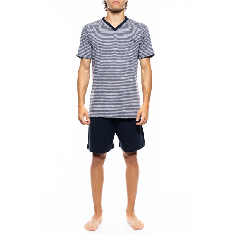 Ulisse Ανδρική Καλοκαιρινή Πυτζάμα - Stripe V-Neck Ulisse Ανδρική Καλοκαιρινή Πυτζάμα - Stripe V-Neck