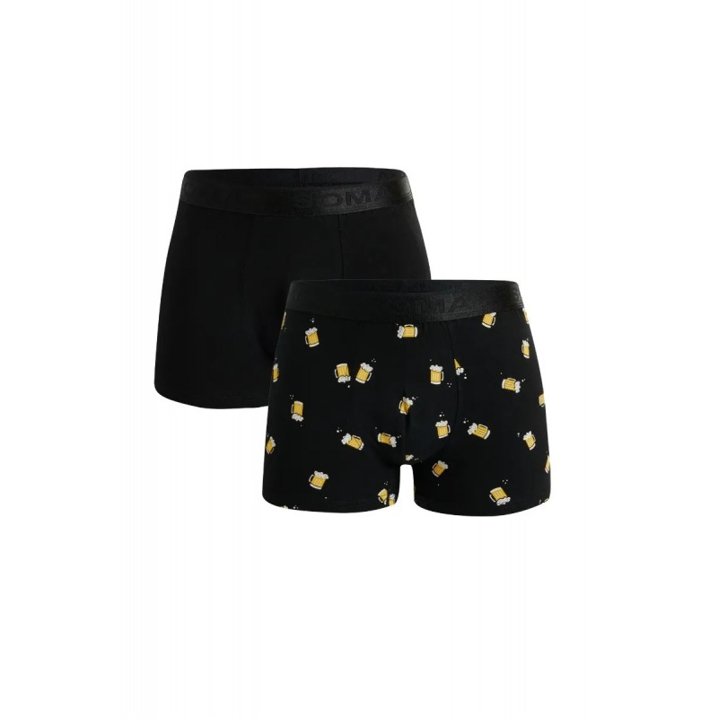 Soma - Ανδρικά Boxer με Σχέδιο DRINK BEER Συσκευασία 2 Τεμαχίων