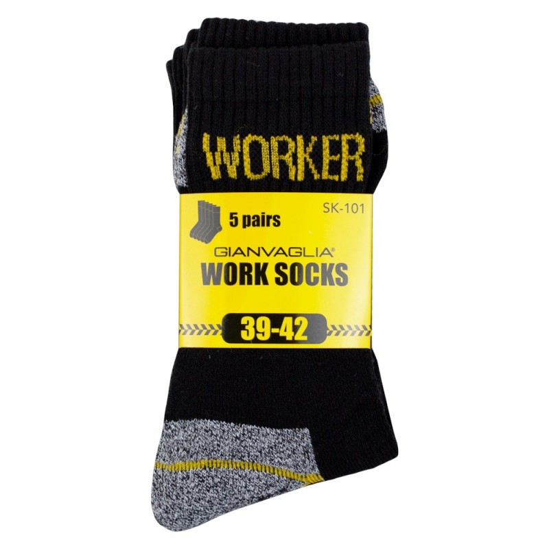 GIANVAGLIA - Ανδρικές Βαμβακερές Κάλτσες Εργασίας - Σετ 5 Ζεύγη