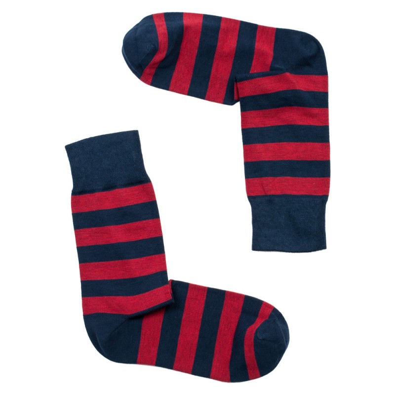 THE BUS - Unisex Κάλτσες Fashion Stripes Μπλε Κόκκινο