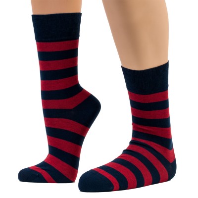 THE BUS - Unisex Κάλτσες Fashion Stripes Μπλε Κόκκινο