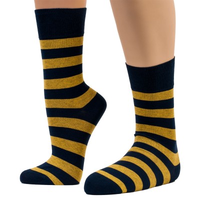 THE BUS - Unisex Κάλτσες Fashion Stripes Μπλε Κίτρινο