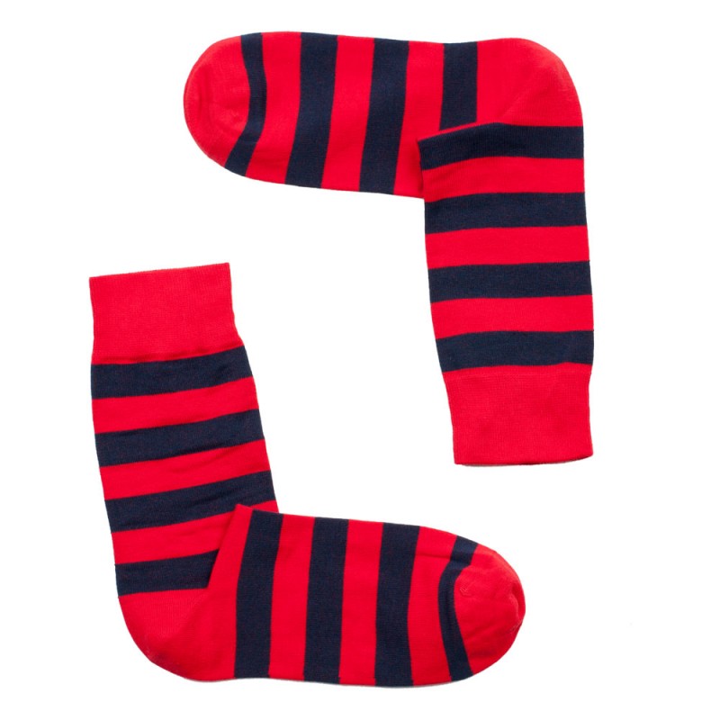 THE BUS - Unisex Κάλτσες Fashion Stripes Κόκκινο Μπλε