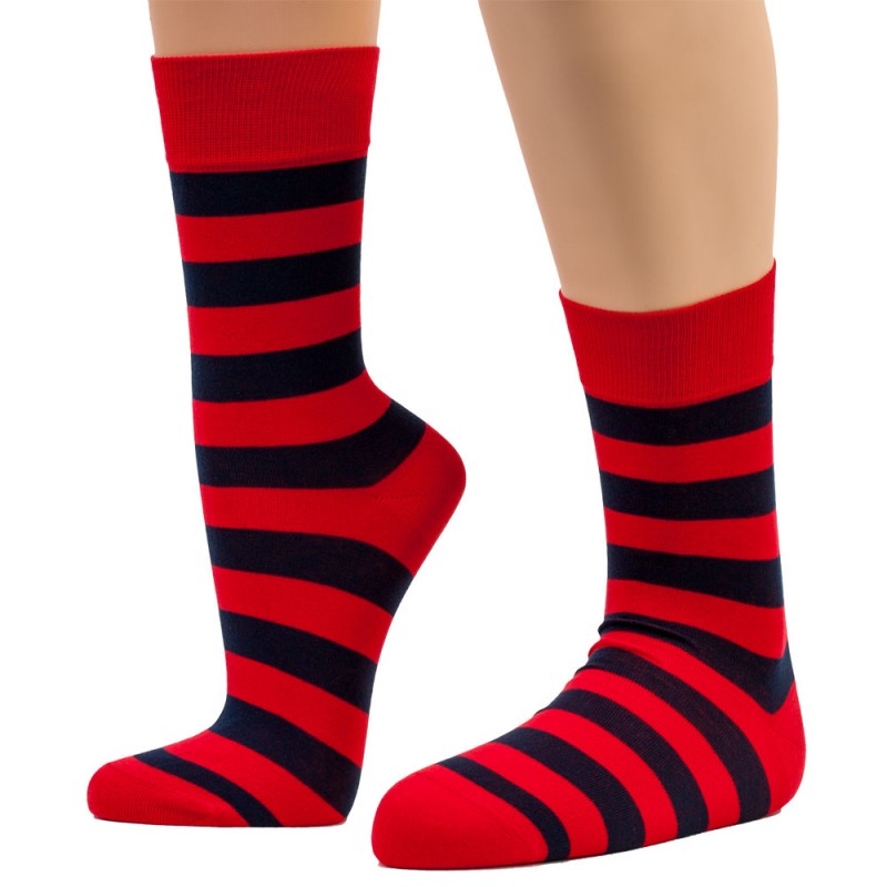 THE BUS - Unisex Κάλτσες Fashion Stripes Κόκκινο Μπλε