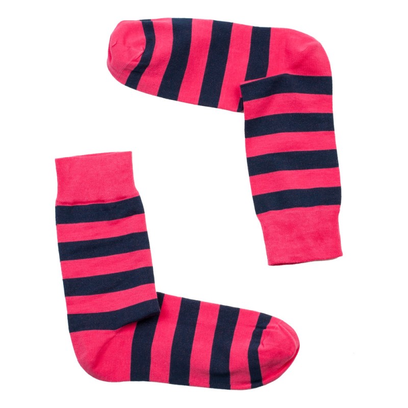 THE BUS - Unisex Κάλτσες Fashion Stripes Ροζ Μπλε