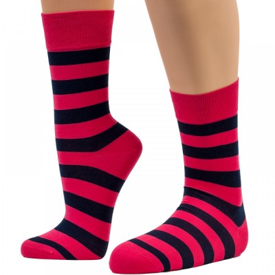 THE BUS - Unisex Κάλτσες Fashion Stripes Ροζ Μπλε