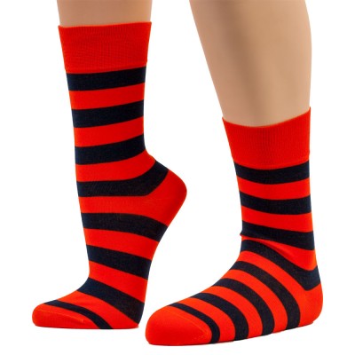 THE BUS - Unisex Κάλτσες Fashion Stripes Πορτοκαλί Μπλε