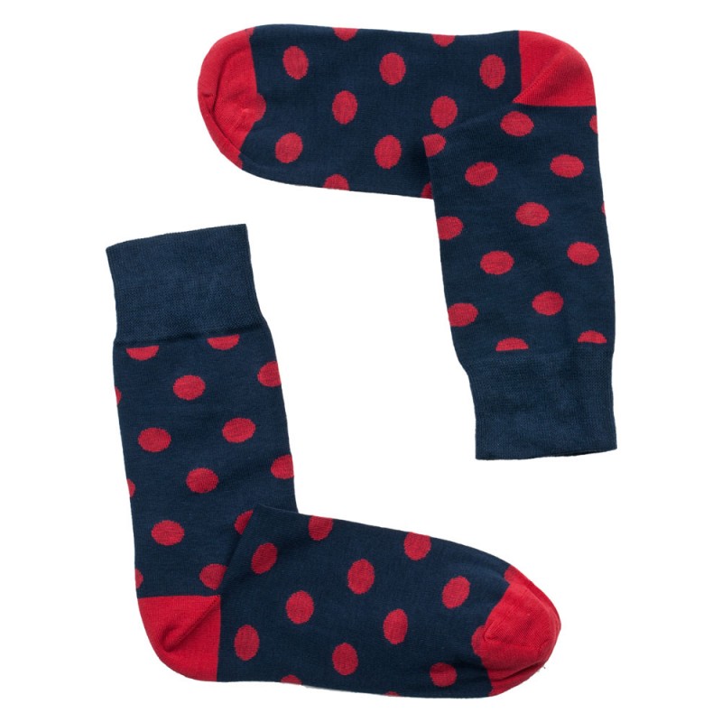 THE BUS - Unisex Κάλτσες Fashion Dots Μπλε Κόκκινο