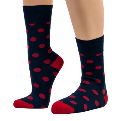 THE BUS - Unisex Κάλτσες Fashion Dots Μπλε Κόκκινο