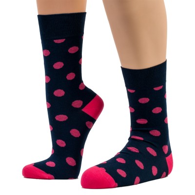 THE BUS - Unisex Κάλτσες Fashion Dots Μπλε Ροζ