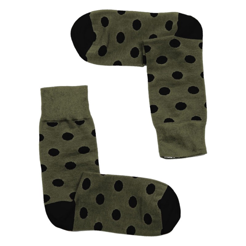THE BUS - Unisex Κάλτσες Fashion Dots Χακί Μαύρο