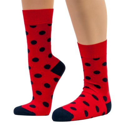 THE BUS - Unisex Κάλτσες Fashion Dots Κόκκινο Μπλε