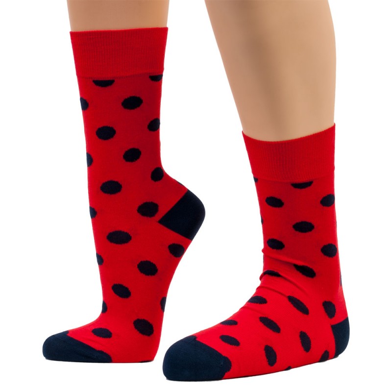 THE BUS - Unisex Κάλτσες Fashion Dots Κόκκινο Μπλε