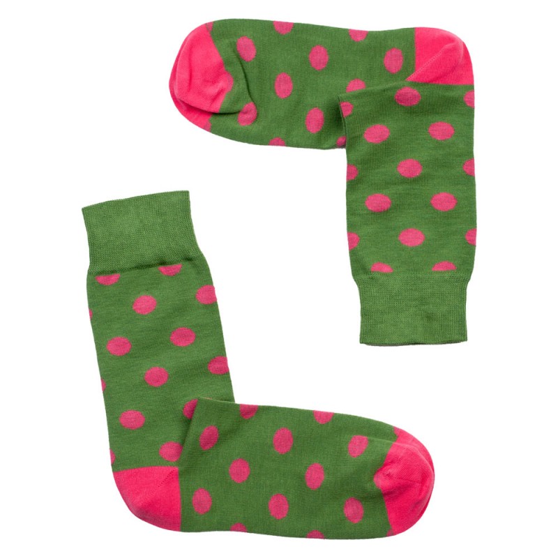 THE BUS - Unisex Κάλτσες Fashion Dots Πράσινο Ροζ