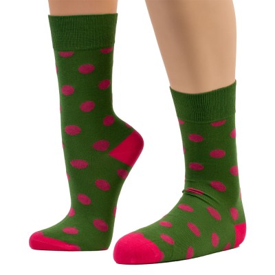 THE BUS - Unisex Κάλτσες Fashion Dots Πράσινο Ροζ