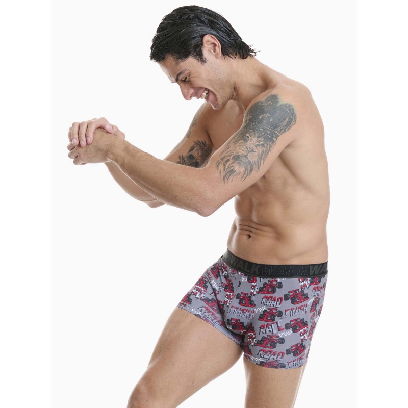 WALK - Ανδρικό Βαμβακερό Boxer με Σχέδιο WALK - Ανδρικό Βαμβακερό Boxer με Σχέδιο