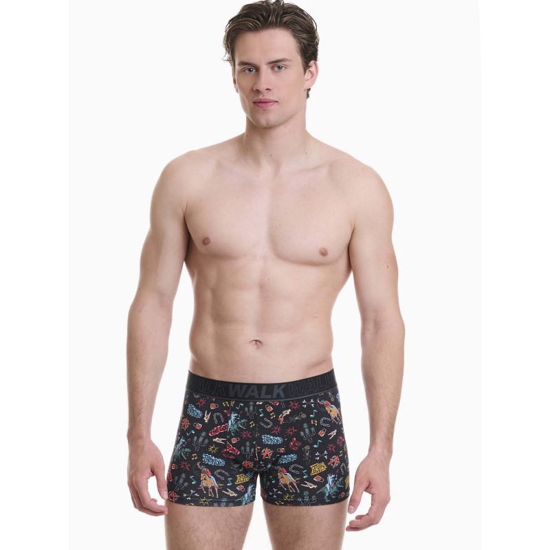 WALK - Ανδρικό Βαμβακερό Boxer με Σχέδιο WALK - Ανδρικό Βαμβακερό Boxer με Σχέδιο