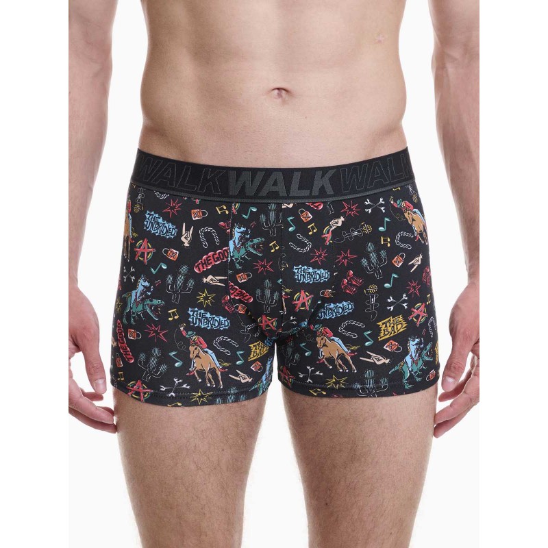 WALK - Ανδρικό Βαμβακερό Boxer με Σχέδιο WALK - Ανδρικό Βαμβακερό Boxer με Σχέδιο