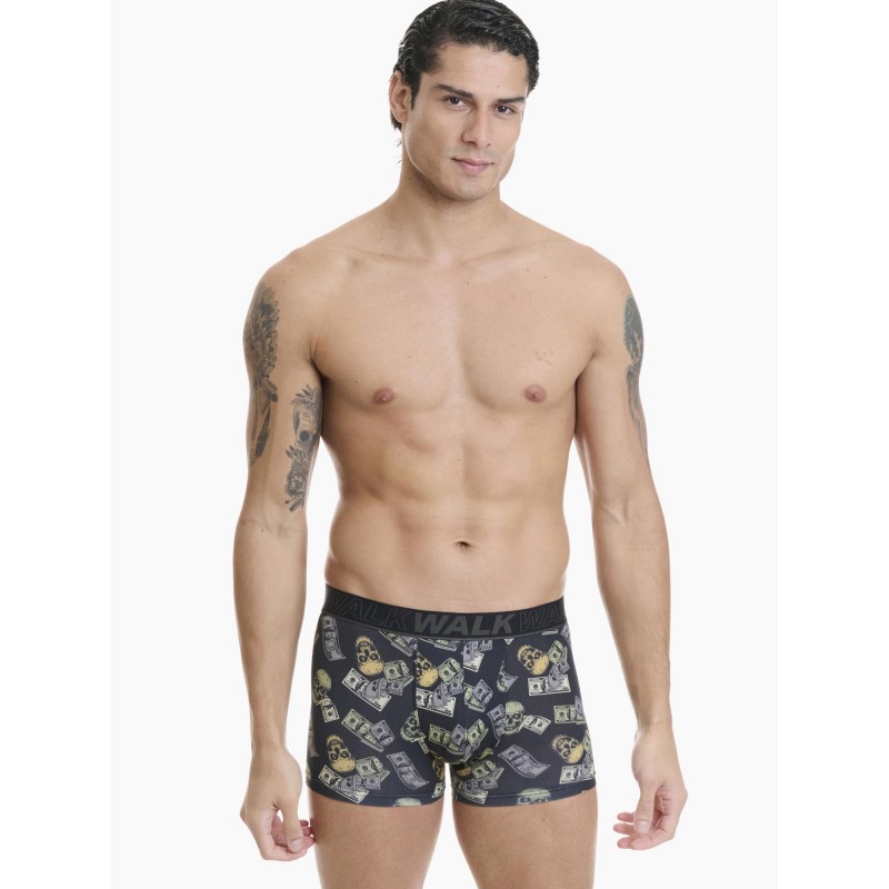 WALK - Ανδρικό Βαμβακερό Boxer με Σχέδιο WALK - Ανδρικό Βαμβακερό Boxer με Σχέδιο