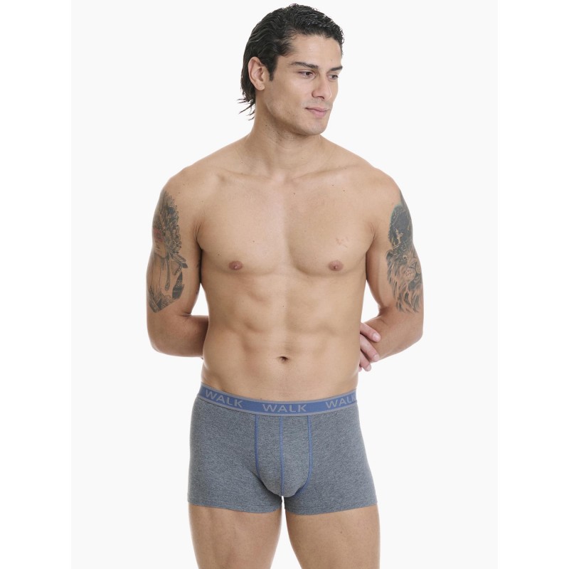WALK - Ανδρικά Βαμβακερά Boxer με Εξωτερικές Ραφές Σετ 2ΤΕΜ
