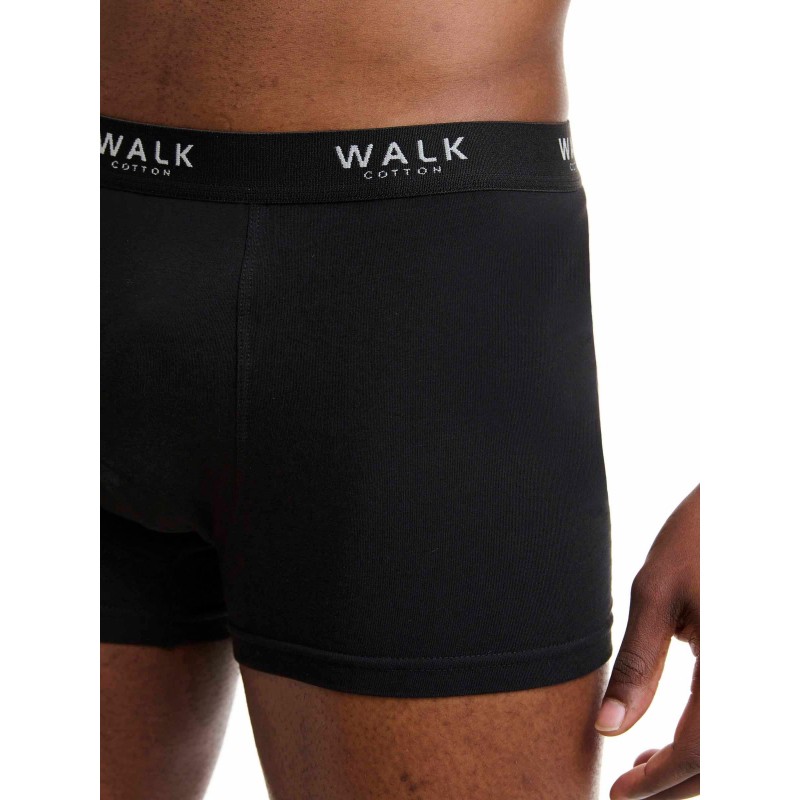 WALK - Ανδρικά Βαμβακερά Boxer με Ανάγλυφο Λάστιχο - Σετ 2ΤΕΜ