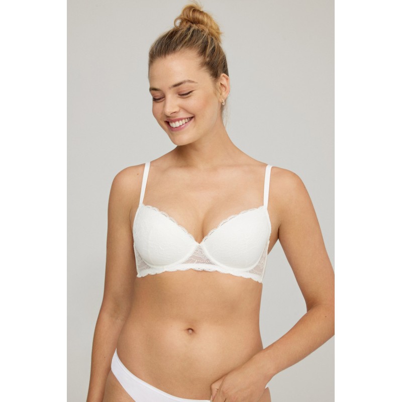 Promise - Γυναικείο Σουτιέν με Μπανέλα Ελαφριά Επένδυση και Δαντέλα Cup C,D