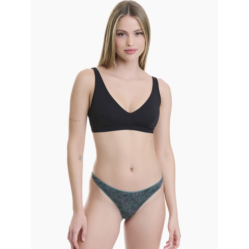 WALK - Γυναικείο Thong Bamboo με Σχέδιο Σετ 2 Τεμαχίων