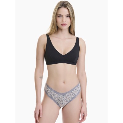 WALK - Γυναικεία Brazilian Brief Δαντέλα Bamboo με Σχέδιο Σετ 2 Τεμαχίων