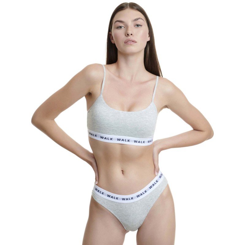 Walk Γυναικεία Βαμβακερά String Μονόχρωμα με Λάστιχο Σετ 2 Τεμαχίων