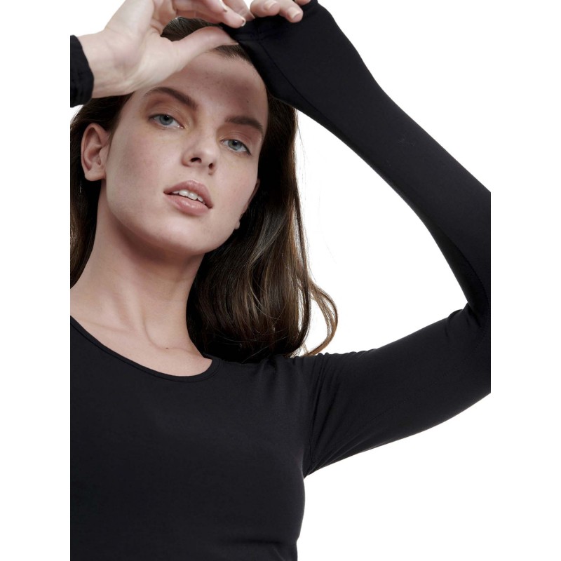 WALK Γυναικείο Μακρυμάνικο Top με Ανοιχτή Λαιμόκοψη από Bamboo